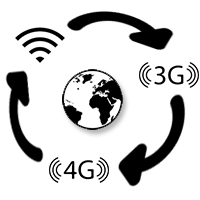 BbRadio heeft een wereldwijd connectie en bereik via 3G - 4G of Wifi netwerk