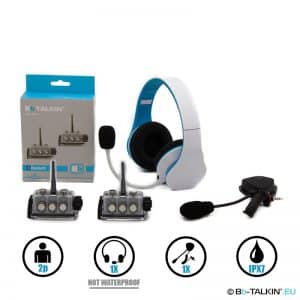 BbTalkin Advance 2er-Pack mit nicht wasserdichtem Stereo-kopfhörer und Galgenmikrofon-Lautsprecher für FORWARD-WIP Helme