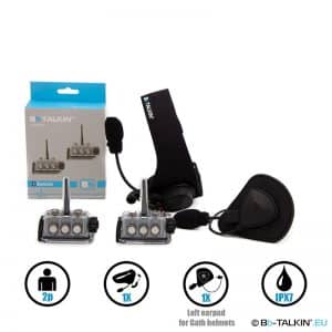 Pack BbTalkin Advance 2p con auricular de sports BbTalkin y Auriculares con almohadilla para casco BbTalkin mono para GATH