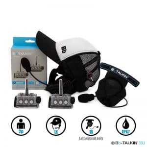 Paquete BbTalkin Advance 2p con auriculares con gorra de surf y auriculares con almohadilla de casco mono