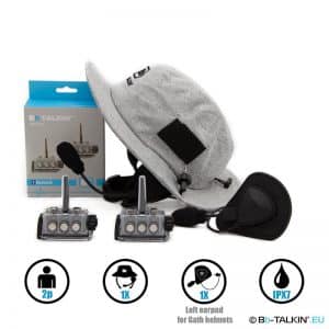 Paquete BbTalkin Advance 2p con auriculares con sombrero de surf y Auriculares con almohadilla para casco BbTalkin mono para GATH