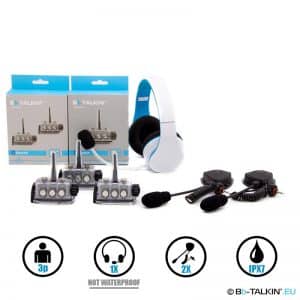 Paquete BbTalkin Advance 3p con auriculares estéreo no resistentes al agua y dos micrófono de brazo para Forward WIP.