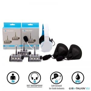 Paquete BbTalkin Advance 3p con auriculares estéreo no resistentes al agua y 2x Auriculares con almohadilla para casco mono para GATH