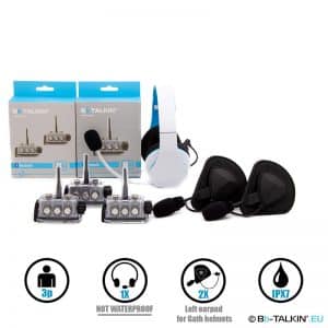 BbTalkin-Advance 3p pack with non-waterproof stereo headset and 2x mono helmet pad headset for GATH helmets