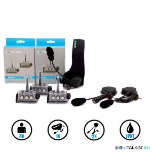 BbTalkin advance 3p package with sports headset and two boom microphone speaker for Forward-WIP helmets