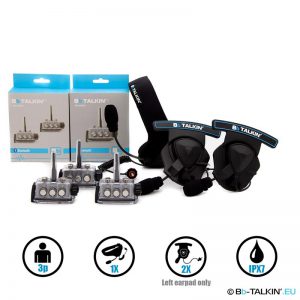 BbTalkin Advance 3p pack with sports headset and 2x mono helmet pad headset