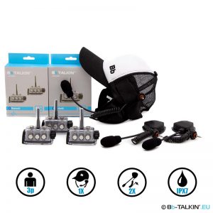 BbTalkin Advance 3er-Pack mit Surfcap-Headset und 2x Galgenmikrofon-Lautsprecher für FORWARD-WIP-Helme