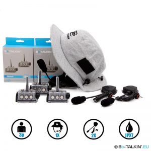 BbTalkin Advance 3er-Pack mit Surfhut-Headset und 2x Galgenmikrofon-Lautsprecher für FORWARD-WIP-Helme