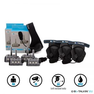 Pack BbTalkin Advance 4p con set de deportes y auriculares con almohadilla para casco mono