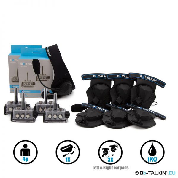 BbTalkin Advance 4p pack with sportset and 3x stereo helmet pad headset
