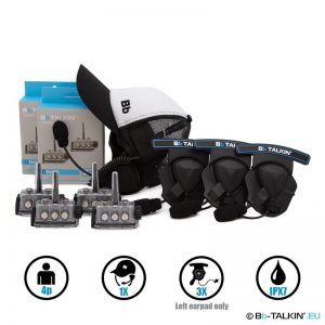 BbTalkin Advance 4p pack with surf cap and 3x mono helmet pad headset
