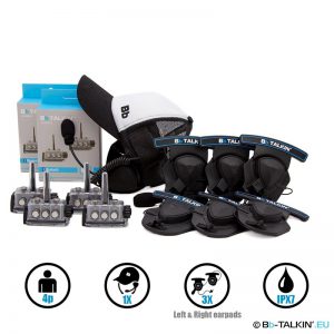 BbTalkin Advance 4p pack with surf cap and 3x stereo helmet pad headset