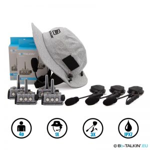 BbTalkin Advance 4er-Pack mit Surfhut Headset und 3x Galgenmikrofon-Lautsprecher für FORWARD-WIP-Helme
