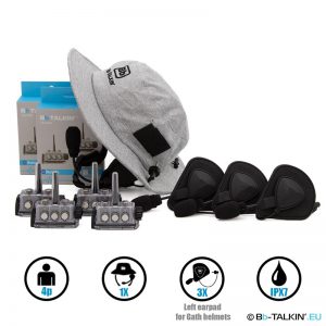 BbTalkin Advance 4p pack with surf hat and 3x mono helmet pad headset for GATH helmets