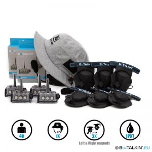 BbTalkin Advance 4p pack with surf hat and 3x stereo helmet pad headset