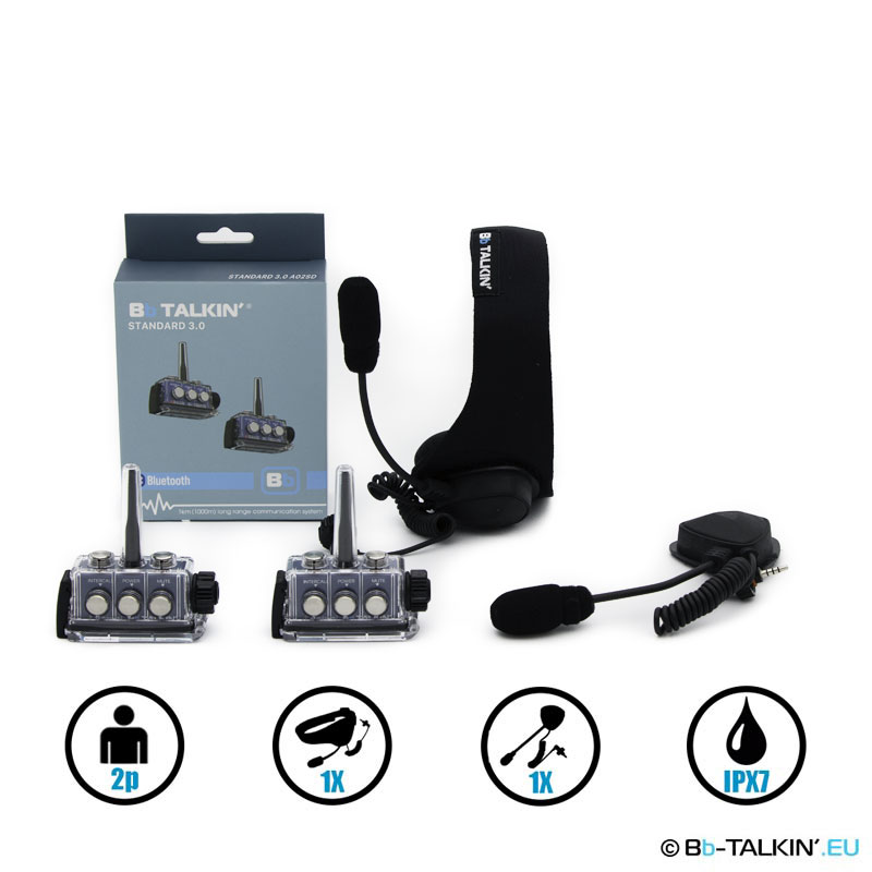 BbTalkin 3.0 2p pack with sport headset and boom mic speaker for FORWARD-WIP helmets