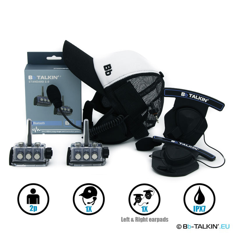 BbTalkin 3.0 2p pack with surf cap headset and stereo helmet pad headset