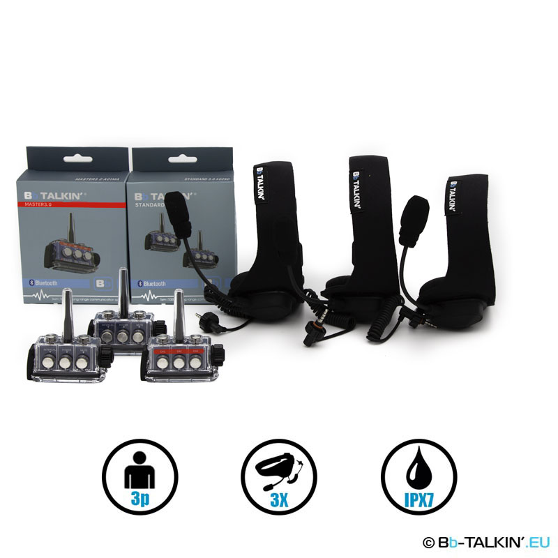 BbTalkin advance 3p package with three Sports Headsets