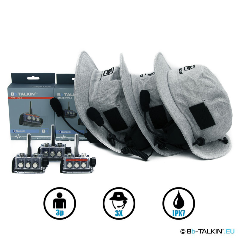 BbTalkin 3.0 3p pack with 3x surf hat headset