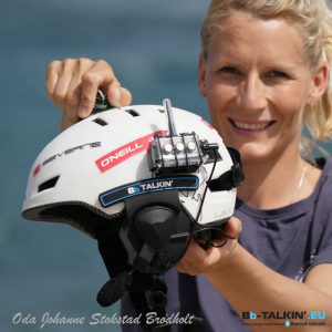Oda Johanne Stokstad Brodholt with BbTalkin Mono Helmet pad Headset